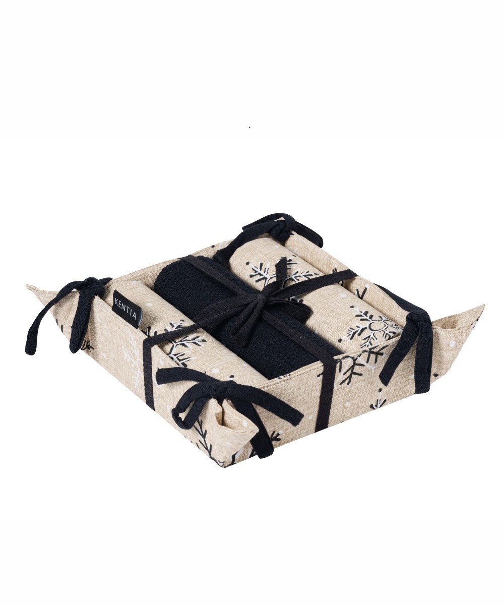 Σετ Χριστουγεννιάτικες Πετσέτες Κουζίνας 4 Τεμαχίων Kentia Snow 2523