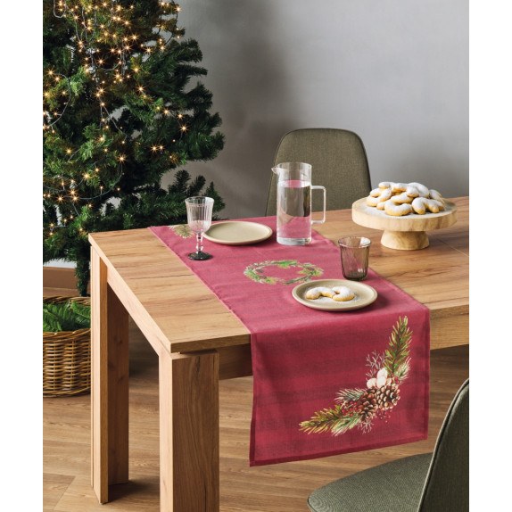 Χριστουγεννιάτικο runner Kentia Snow 253 45x140