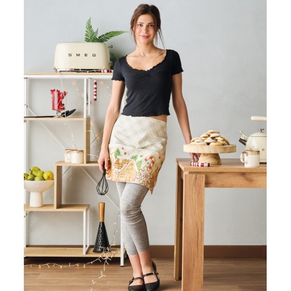 Χριστουγεννιάτικη Ποδιά Κουζίνας Kentia Snow 256 70x39