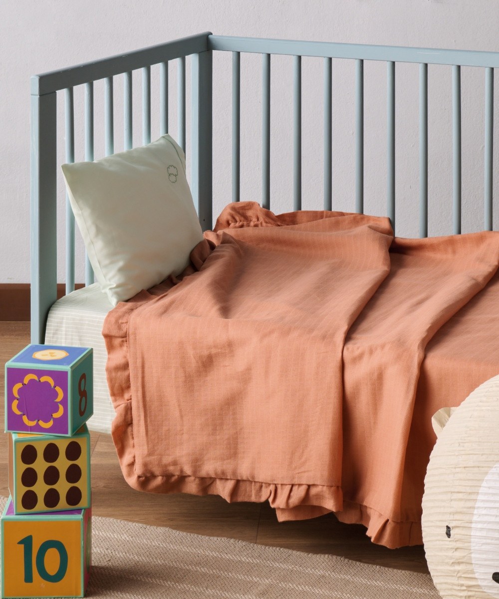 Κουβέρτα Κούνιας kentia Yn 25 Orange 100x150