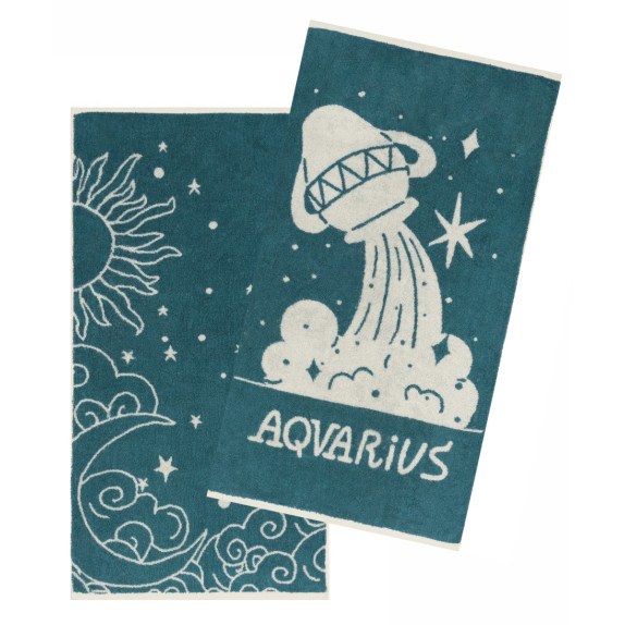Σετ Πετσέτες Προσώπου 2 Τεμαχίων Kentia Zodiac-Aquarius...