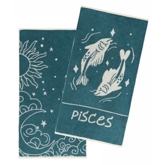 Σετ Πετσέτες Προσώπου 2 Τεμαχίων Kentia Zodiac-Pisces 50x90