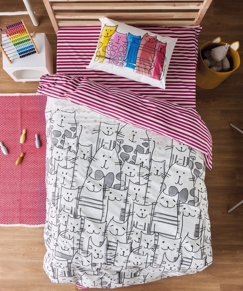 Σετ Παιδική Παπλωματοθήκη Ημίδιπλη 2 Τεμαχίων Kentia Zuzu 185x245