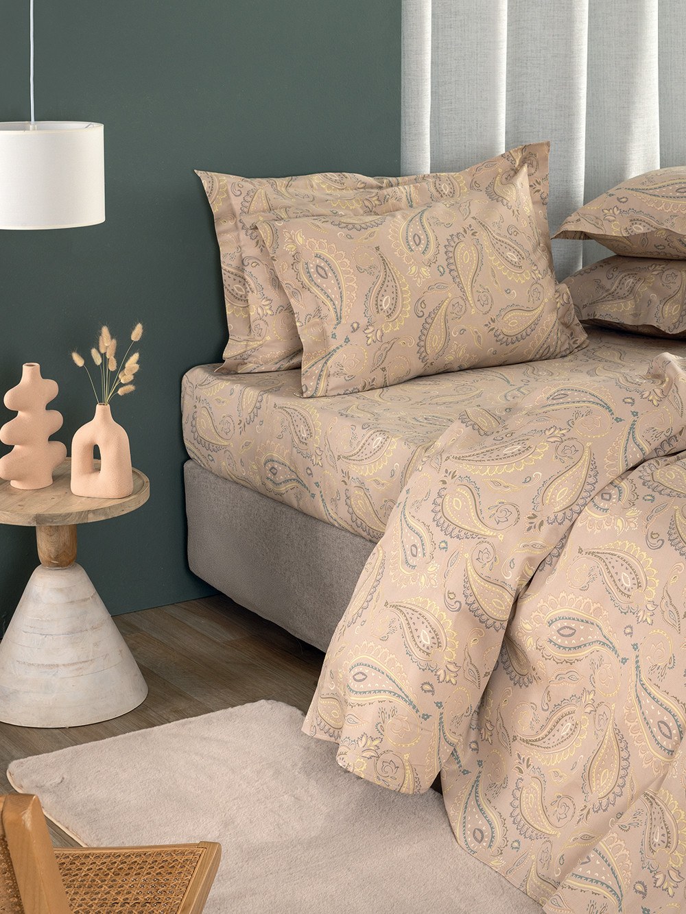 Σετ Σεντόνια Υπέρδιπλα 4 Τεμαχίων Palamaiki PAL707 Μπεζ 240x270