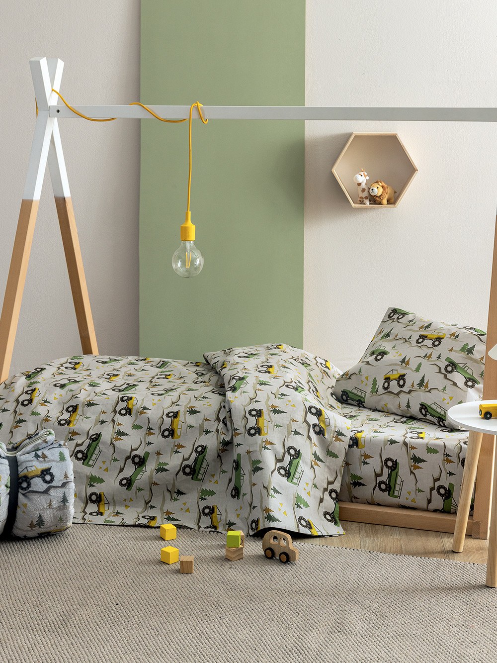 Σετ Παιδικά Σεντόνια Μονά με Λάστιχο 3 Τεμαχίων Palamai