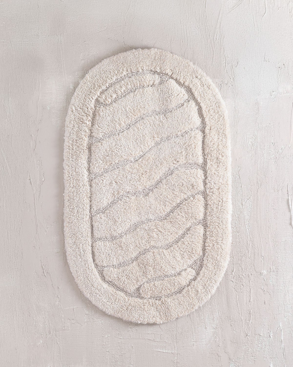 Ταπέτο Μπάνιου Rythmos Oval Εκρου 60x90