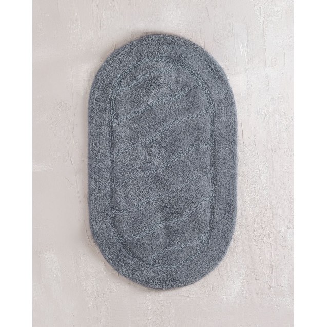 Ταπέτο Μπάνιου Rythmos Oval Γκρι Σκουρο 60x90