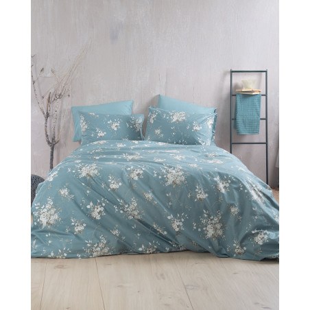 Σετ Σεντόνια King Size 4 Τεμαχίων Rythmos Linie Μπλε 270x290