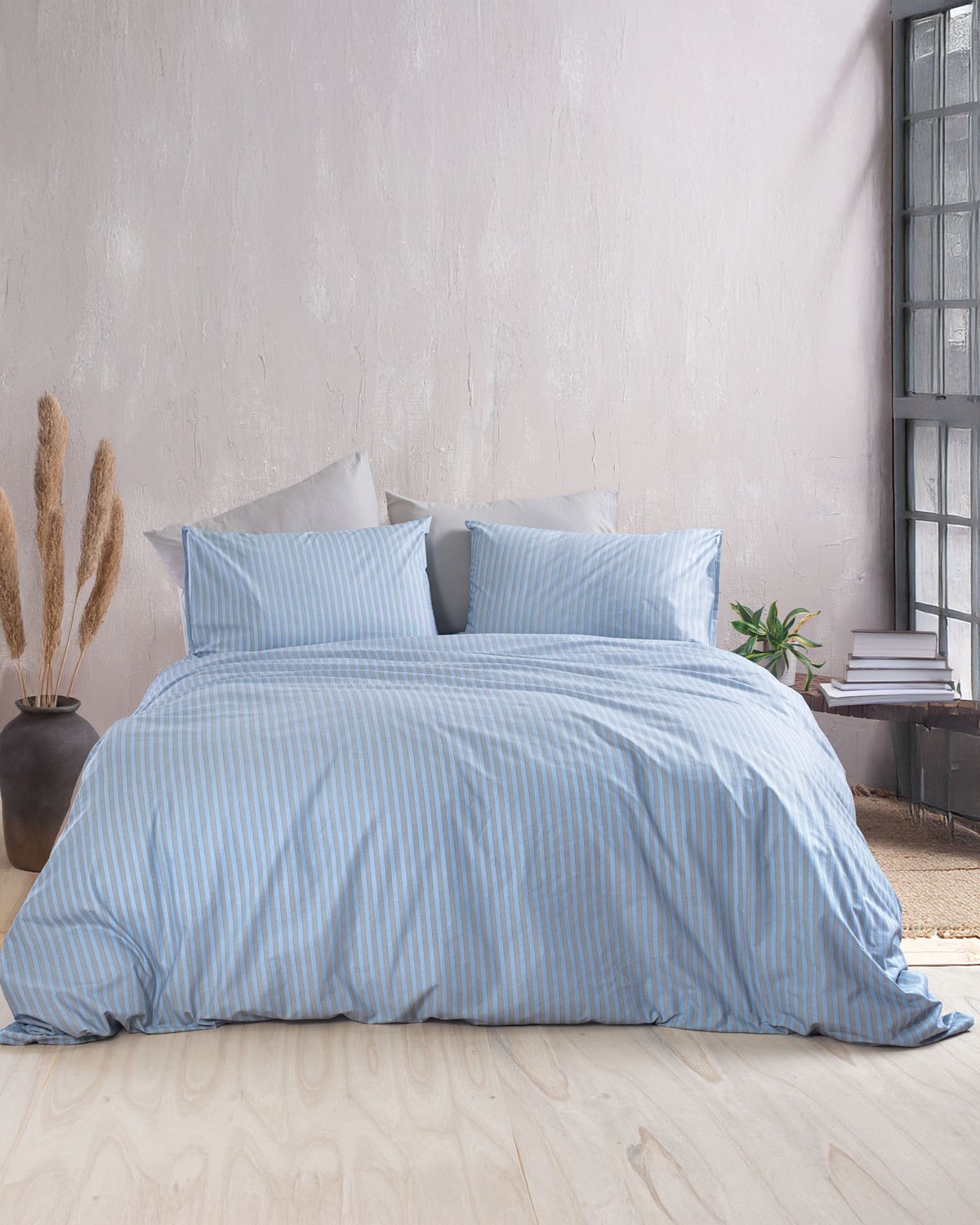 Σετ Σεντόνια Μονά 3 Τεμαχίων Rythmos Polene Μπλε 160x26