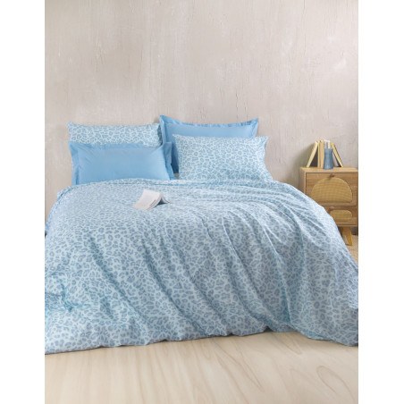 Σετ Σεντόνια King Size 4 Τεμαχίων Rythmos Nala Μπλε 270x290