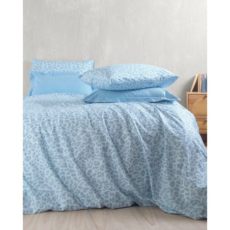 Σετ Σεντόνια King Size 4 Τεμαχίων Rythmos Nala Μπλε 270x290