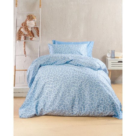 Σετ Σεντόνια King Size 4 Τεμαχίων Rythmos Nala Μπλε 270x290