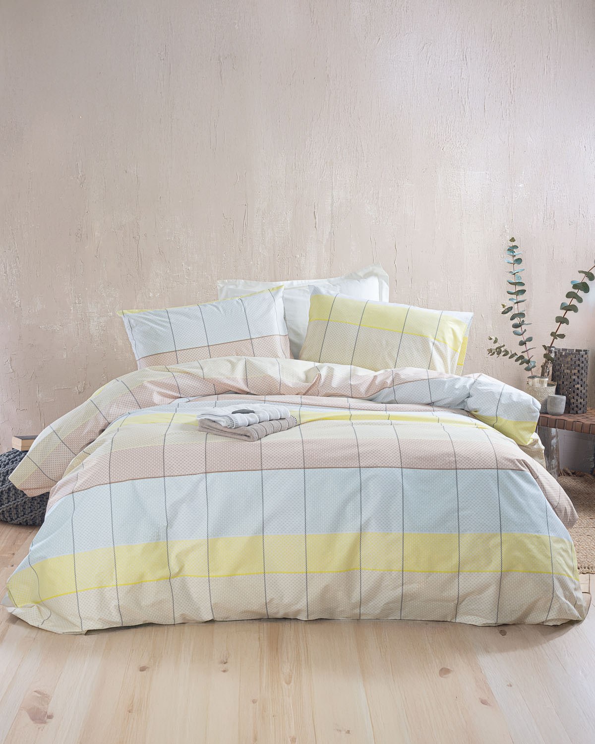 Σετ Σεντόνια Υπέρδιπλα με Λάστιχο 4 Τεμαχίων Rythmos Co