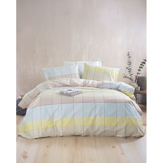 Σετ Σεντόνια King Size 4 Τεμαχίων Rythmos Colette Κιτρινο...