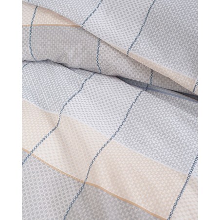 Σετ Παπλωματοθήκη Υπέρδιπλη 3 Τεμαχίων Rythmos Colette Γκρι Γαλαζιο 225x250