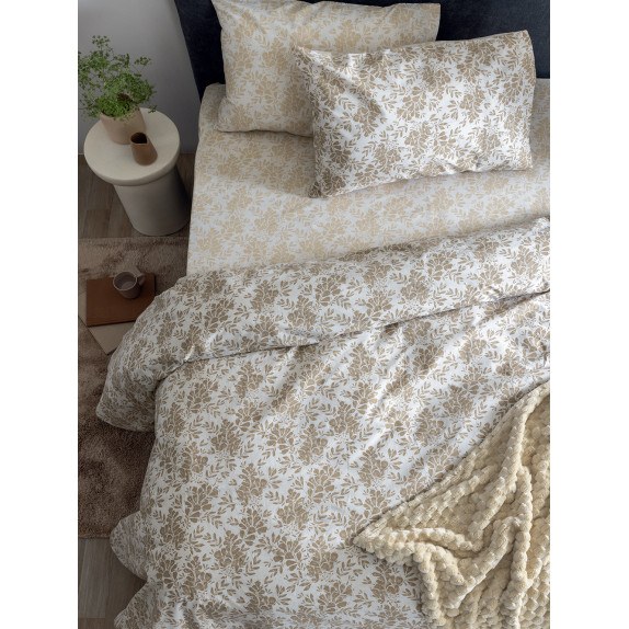 Σετ Σεντόνια Υπέρδιπλα 4 Τεμαχίων Palamaiki FL6279 Μπεζ...