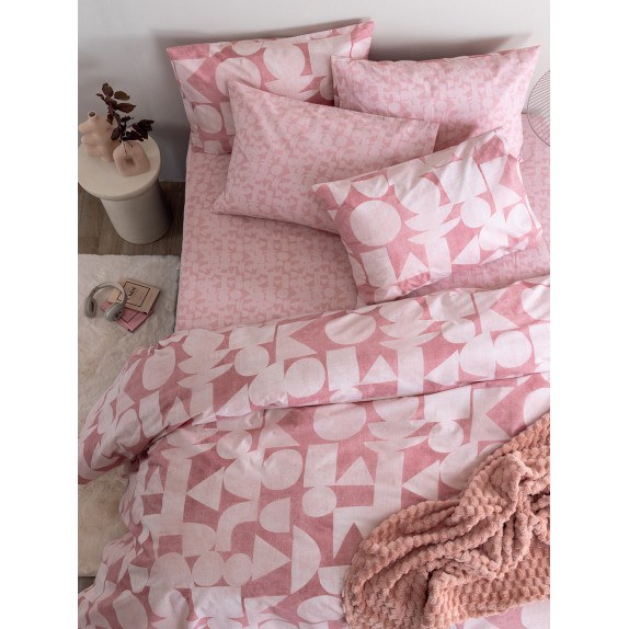 Σετ Σεντόνια Υπέρδιπλα 4 Τεμαχίων Palamaiki FL6289 Ροζ...