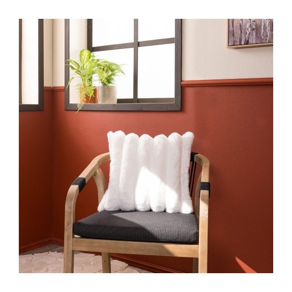 Γούνινη Μαξιλαροθήκη Teoran Wave 01 - 45x45cm με γέμιση