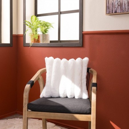 Γούνινη Μαξιλαροθήκη Teoran Wave 01 - 45x45cm με γέμιση