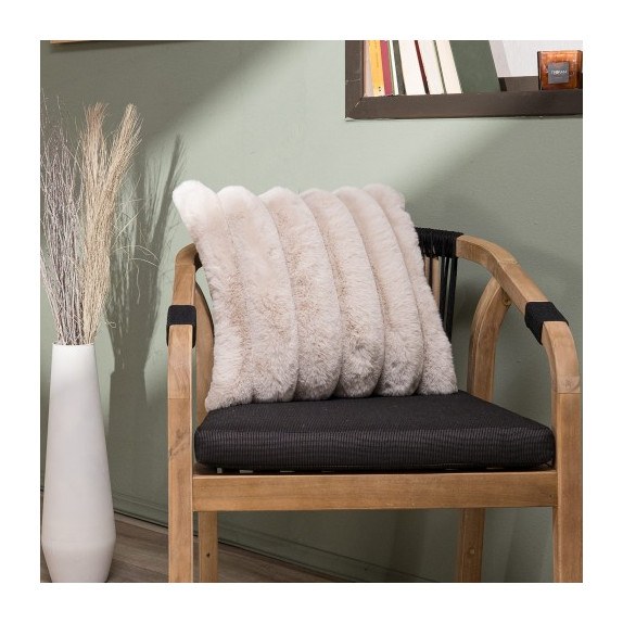 Γούνινη Μαξιλαροθήκη Teoran Wave 02 - 45x45cm με γέμιση