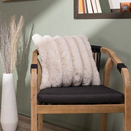 Γούνινη Μαξιλαροθήκη Teoran Wave 02 - 45x45cm με γέμιση