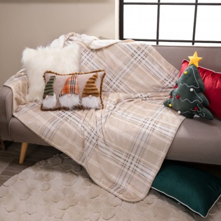 Χριστουγεννιάτικο Ριχτάρι Teoran-Κουβέρτα Καναπέ Berry 01 - 130 x 170 cm