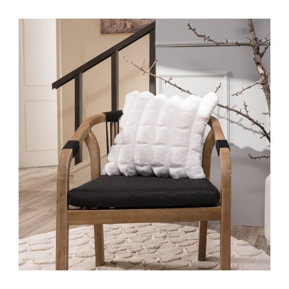 Γούνινη Μαξιλαροθήκη Teoran Cube 01 - 45x45cm με γέμιση