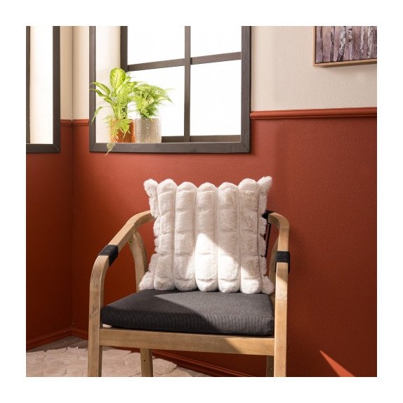 Γούνινη Μαξιλαροθήκη Teoran Cube 02 - 45x45cm με γέμιση