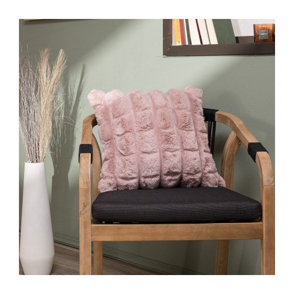 Γούνινη Μαξιλαροθήκη Teoran Cube 06 - 45x45cm με γέμιση