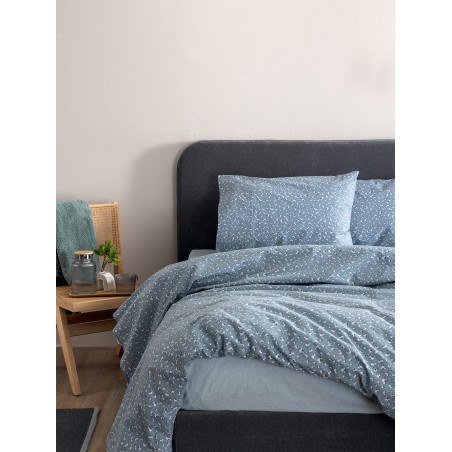 Σετ Σεντόνια Υπέρδιπλα με Λάστιχο 4 Τεμαχίων Palamaiki FL6290 Μπλε 170x200+30