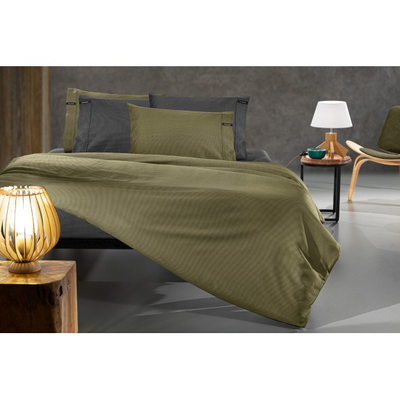 Σεντόνι Μονό με Λάστιχο Guy Laroche Minimal Khaki 120x200+35