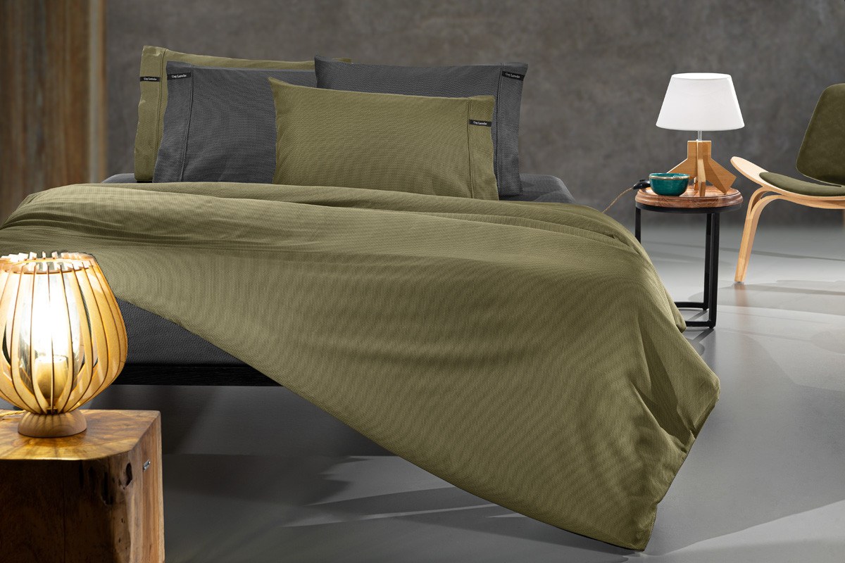 Σεντόνι King Size με Λάστιχο Guy Laroche Minimal Khaki 180x200+35