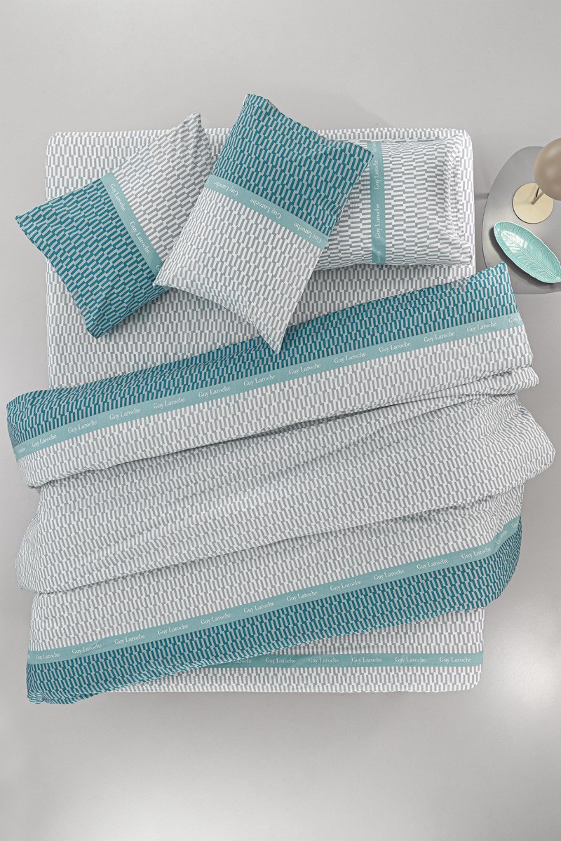 Σετ Σεντόνια Υπέρδιπλα με Λάστιχο 4 Τεμαχίων Guy Laroche Status Petrol 170x200+32