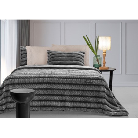 Κουβέρτα Γούνινη King Size Guy Laroche Gazelle Black 260x240