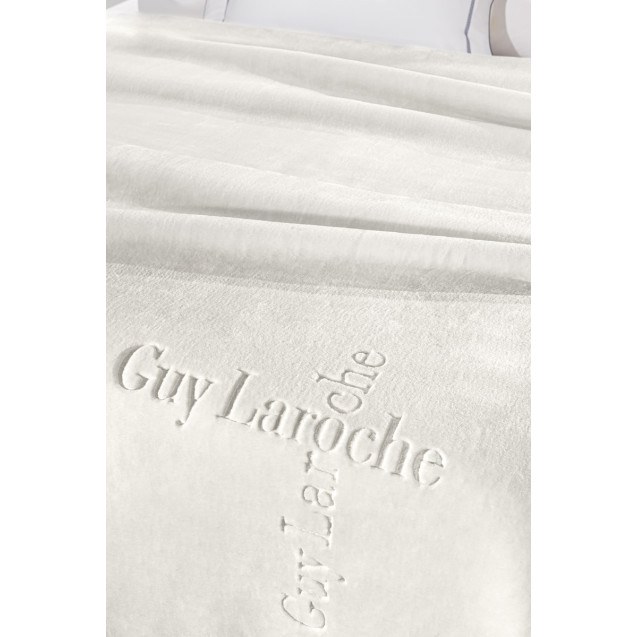 Κουβέρτα Βελουτέ Μονή Guy Laroche Logo Ivory...