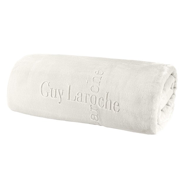 Κουβέρτα Βελουτέ Μονή Guy Laroche Logo Ivory...