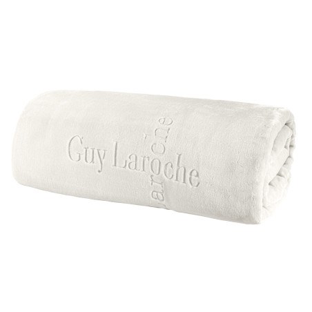Κουβέρτα Βελουτέ Υπέρδιπλη Guy Laroche Logo Ivory 220x240