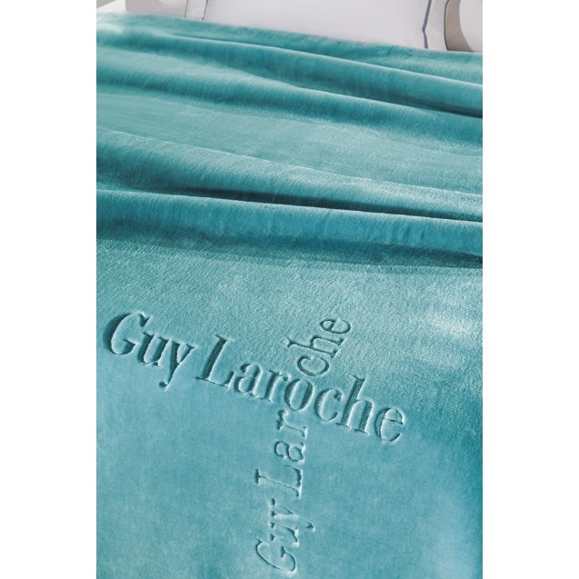 Κουβέρτα Βελουτέ Μονή Guy Laroche Logo Petrol...