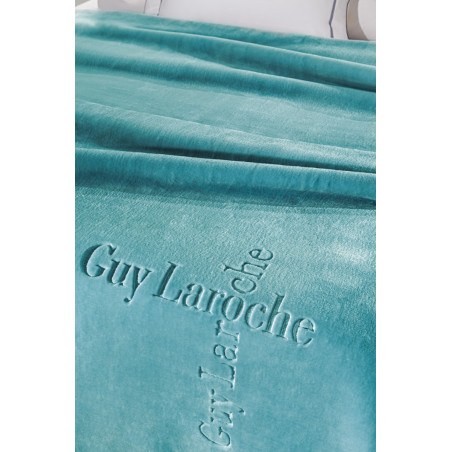 Κουβέρτα Βελουτέ Υπέρδιπλη Guy Laroche Logo Petrol 220x240