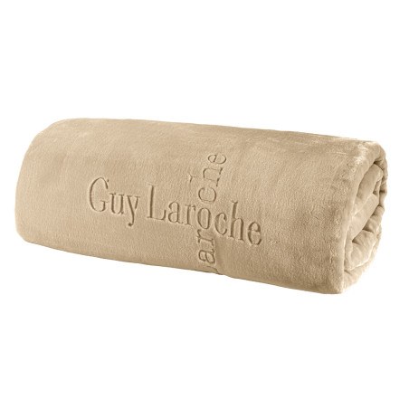 Κουβέρτα Βελουτέ Υπέρδιπλη Guy Laroche Logo Almond 220x240