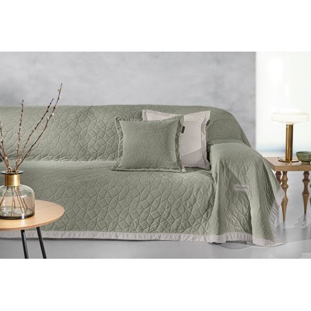 Σετ Ριχτάρι Διθέσιου και Μαξιλαροθήκη Διακόσμησης Guy Laroche Avalon Cement 170x250