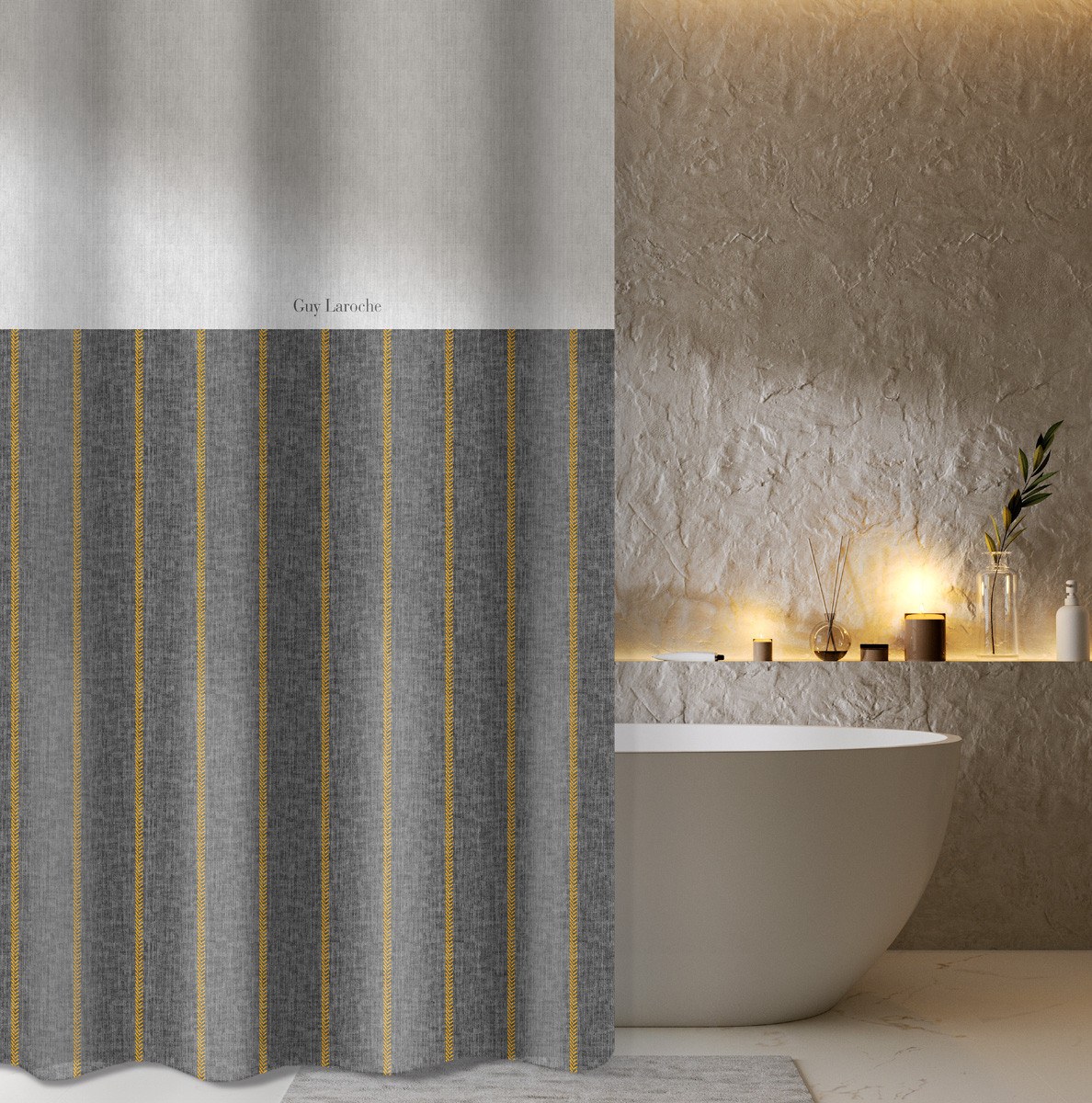 Κουρτίνα Μπάνιου Guy Laroche Beverly Anthracite 240x185