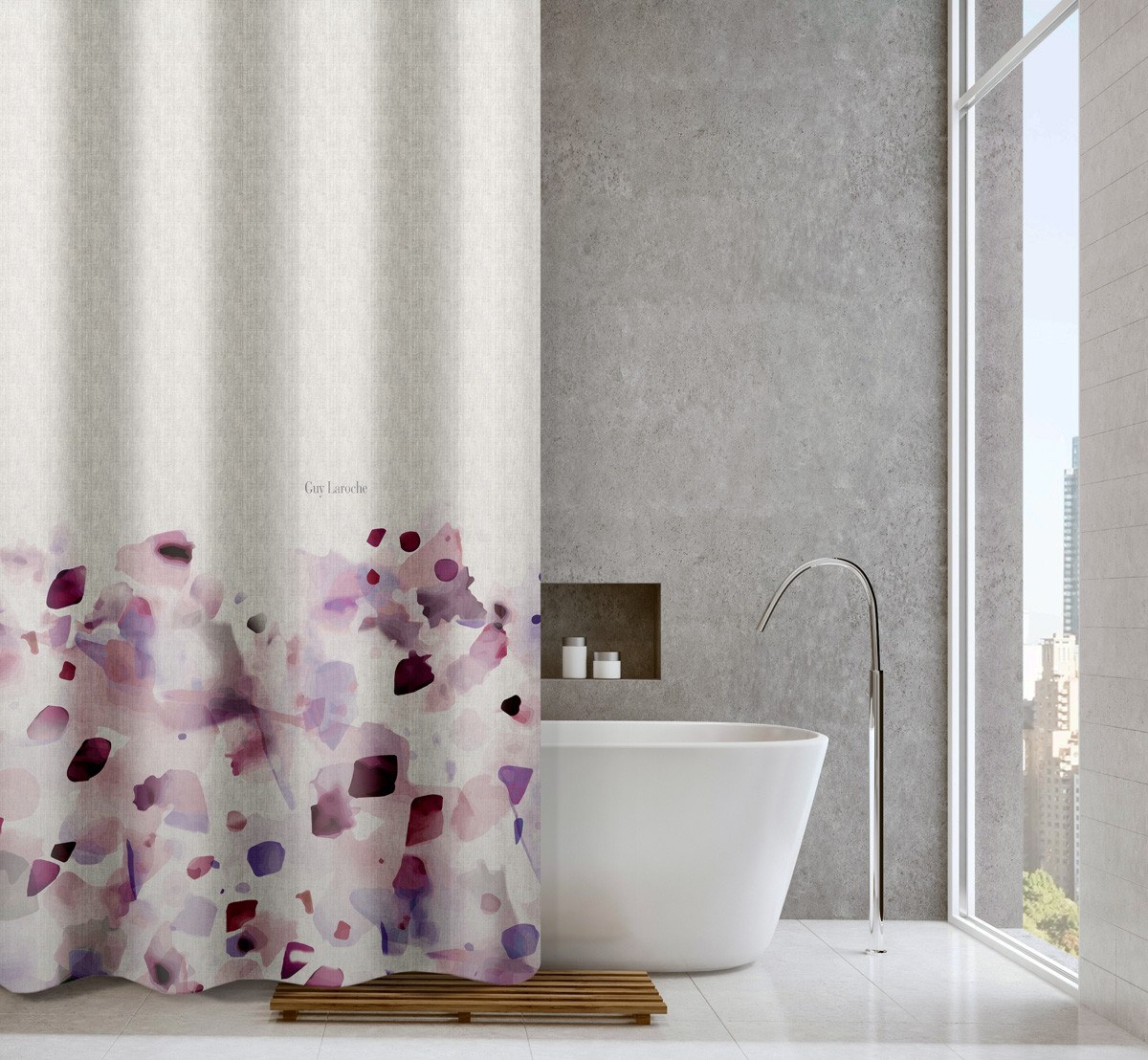 Κουρτίνα Μπάνιου Guy Laroche Carmel Melanze 240x185