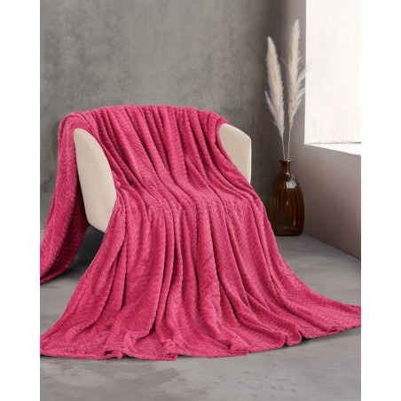 Κουβέρτα Fleece Υπέρδιπλη Rythmos Harmonie Φουξια 220x240