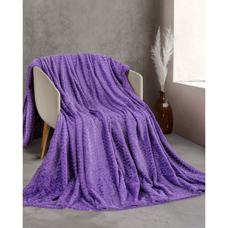 Κουβέρτα Fleece Υπέρδιπλη Rythmos Harmonie Μοβ 220x240