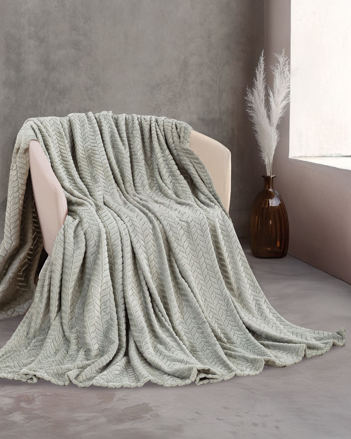 Κουβέρτα Fleece Υπέρδιπλη Rythmos Harmonie Γκρι 220x240