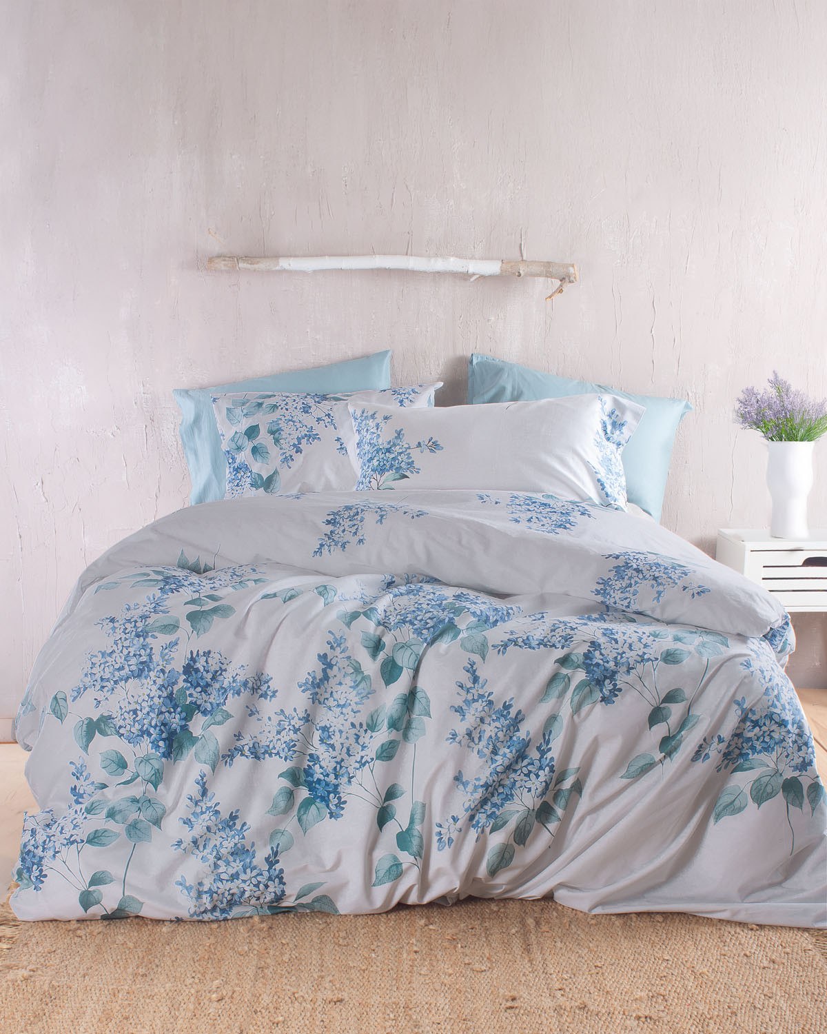 Σετ Σεντόνια Μονά 3 Τεμαχίων Rythmos Eve Μπλε 160x260