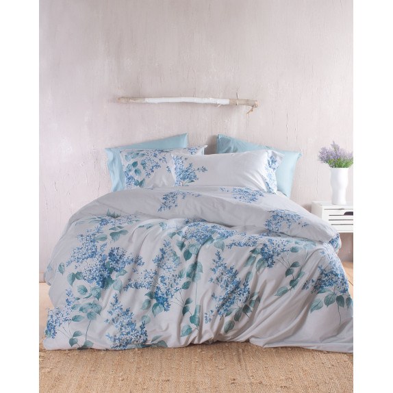 Σετ Σεντόνια King Size 4 Τεμαχίων Rythmos Eve  Μπλε 270x290