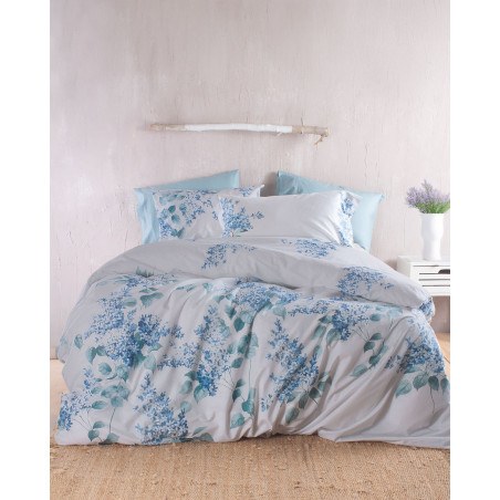 Σετ Σεντόνια King Size 4 Τεμαχίων Rythmos Eve  Μπλε 270x290