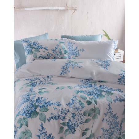 Σετ Σεντόνια King Size 4 Τεμαχίων Rythmos Eve  Μπλε 270x290